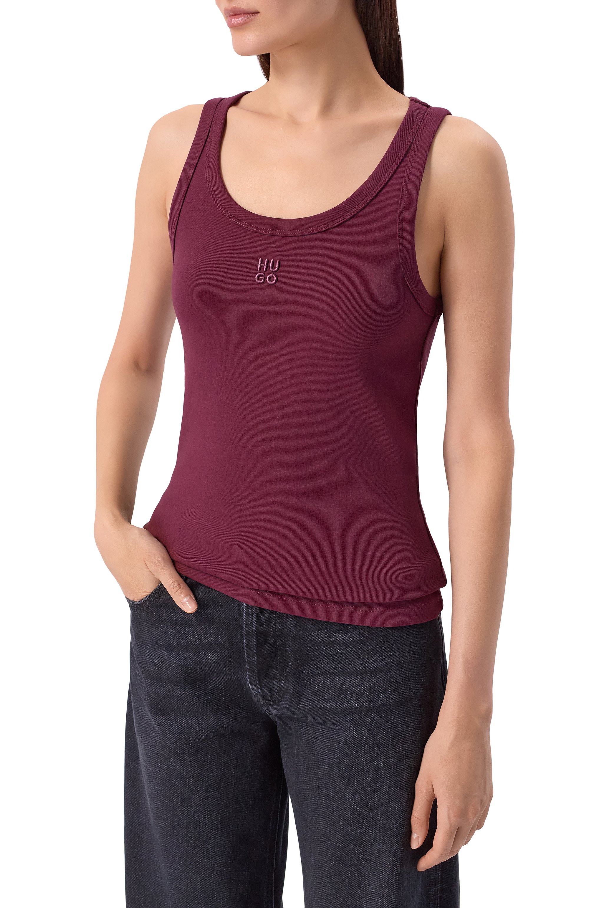 Хлопковая майка HUGO, арт. 50514489, фото 3