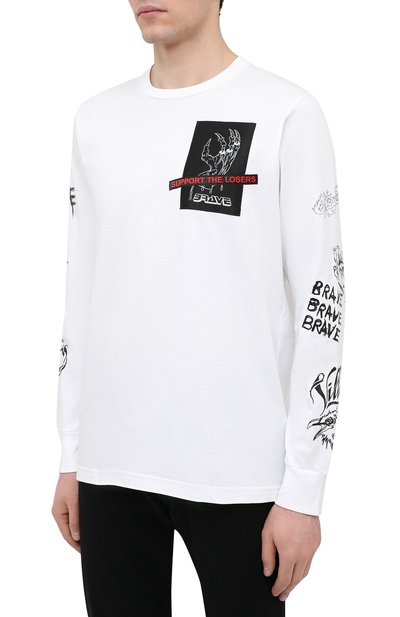 Хлопковый лонгслив DIESEL белого цвета по цене 9950 руб., арт. A02371/0PATI, фото 3 Хлопковый лонгслив DIESEL, арт. A02371/0PATI, фото 3