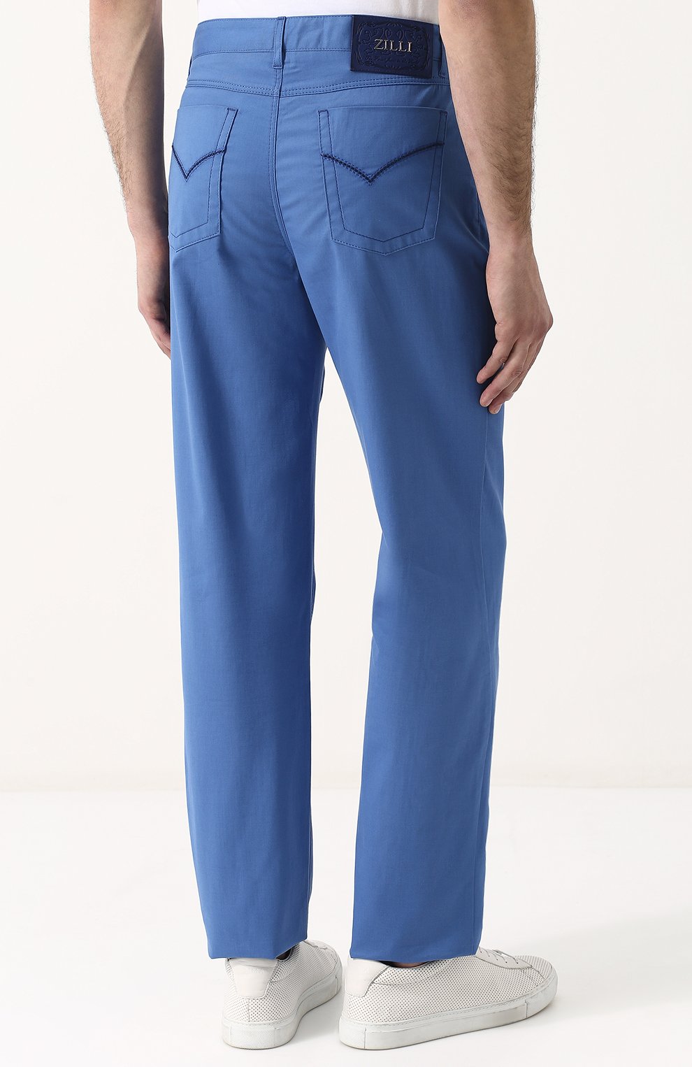 Брюки прямого кроя из смеси хлопка и кашемира ZILLI, арт. M0P-00084-C0CA1/R001, фото 4