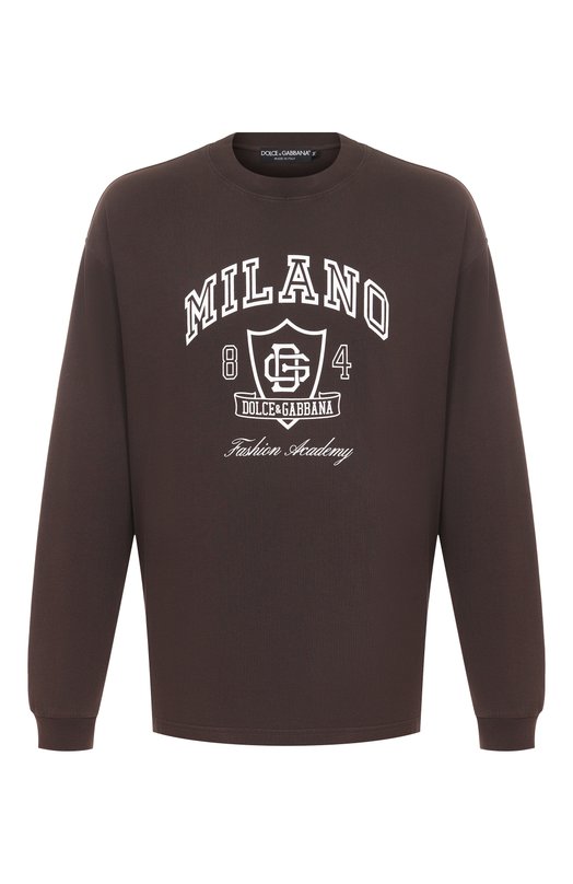 Хлопковый свитшот Dolce & Gabbana G8SY0T/G7PLR Коричневый G8SY0T/G7PLR