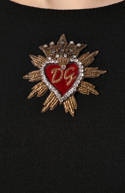 Шерстяное платье DOLCE & GABBANA черного цвета по цене 170000 руб., арт. F68A1Z/FU2TZ, фото 5 Шерстяное платье DOLCE & GABBANA, арт. F68A1Z/FU2TZ, фото 5