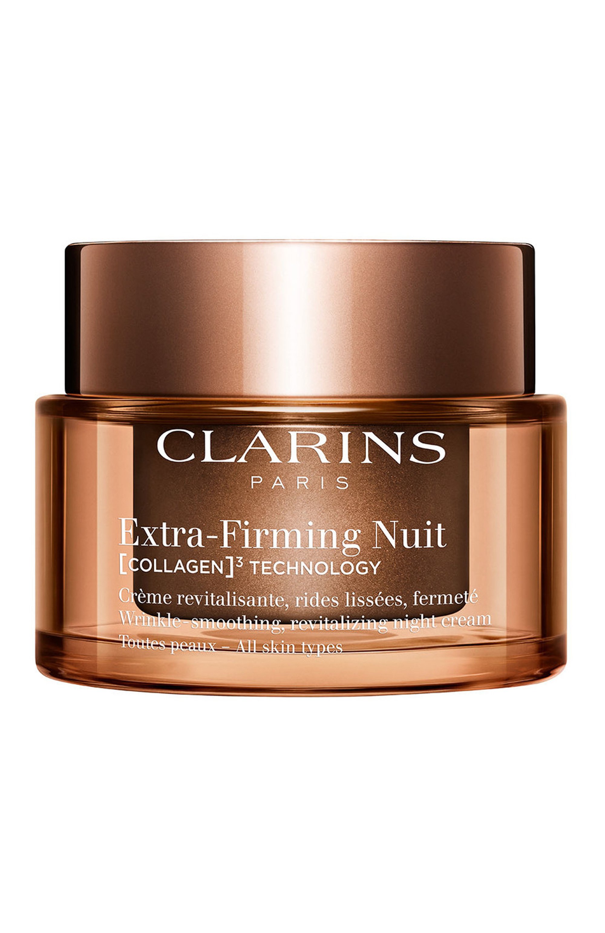 Регенерирующий ночной крем для любого типа кожи extra-firming (50ml) CLARINS бесцветного цвета по цене 11550 руб., арт. 80110140, фото 1 Регенерирующий ночной крем для любого типа кожи extra-firming (50ml) CLARINS, арт. 80110140, фото 1