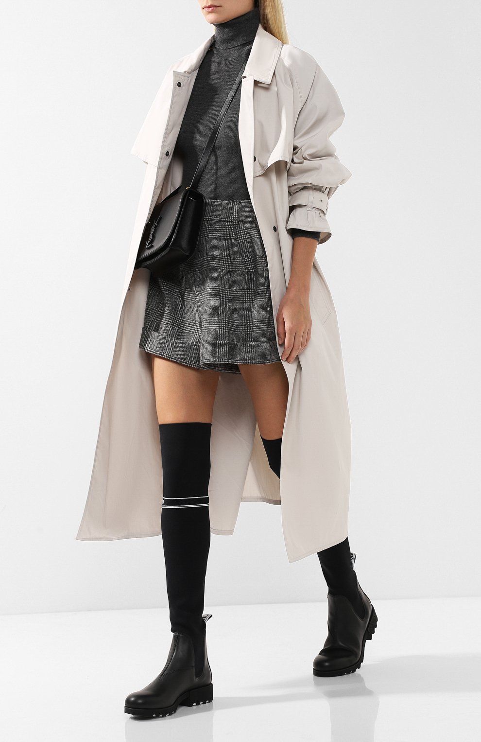 Кожаные ботфорты с голенищем из текстиля MIU MIU, арт. 5W118C/3KKZ, фото 2