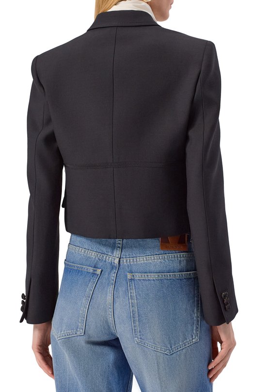 Жакет из шерсти и шелка Valentino 7B3CE4E5/1CF Чёрный  7B3CE4E5/1CF Фото 4