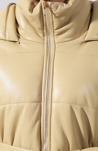 Куртка с поясом NANUSHKA, арт. LEN0X_WAX YELL0W_VEGAN LEATHER, фото 5