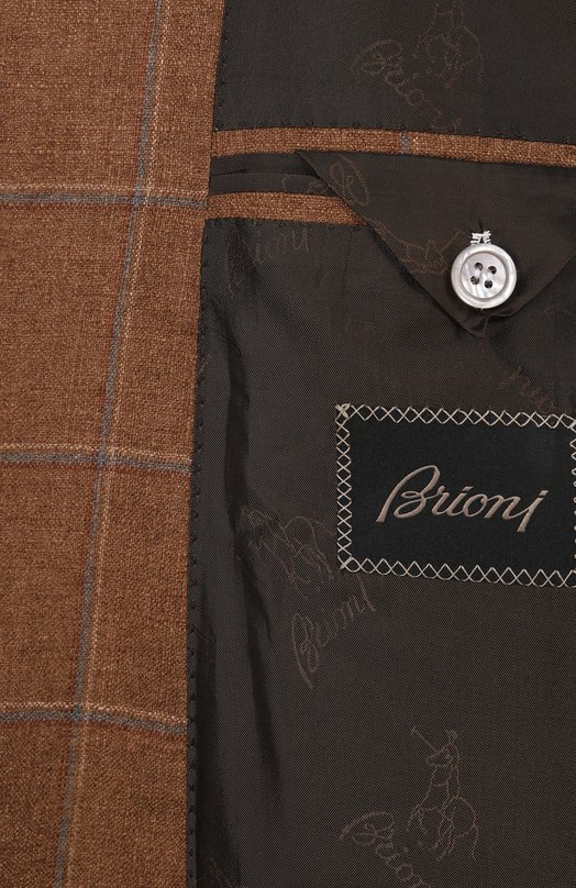 Пиджак из шелка и кашемира Brioni RG0D0P-PC40G Коричневый  RG0D0P-PC40G Фото 9