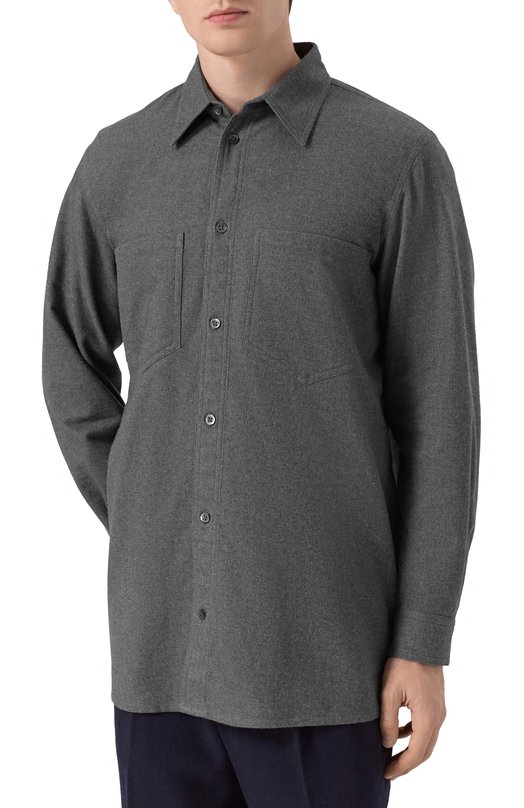 Хлопковая рубашка Emporio Armani EM001604/TE16011 Серый  EM001604/TE16011 Фото 3