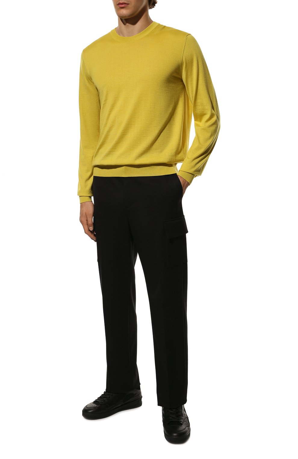 Кожаные кеды JIL SANDER черного цвета по цене 65450 руб., арт. J32WS0016-P4869, фото 2 Кожаные кеды JIL SANDER, арт. J32WS0016-P4869, фото 2