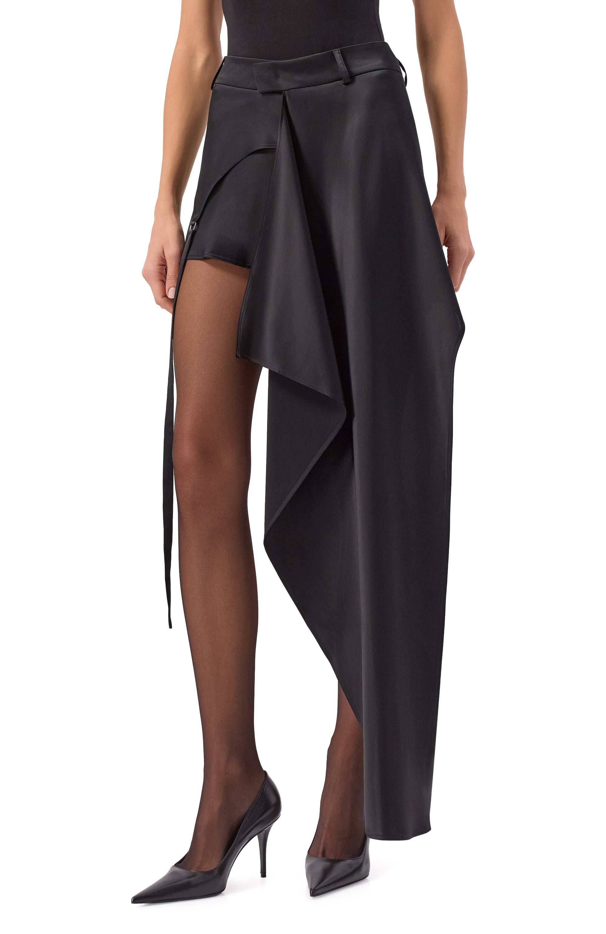 Атласная юбка SSHEENA черного цвета по цене 69950 руб., арт. 25FWGIUDA/TF25001, фото 3 Атласная юбка SSHEENA, арт. 25FWGIUDA/TF25001, фото 3