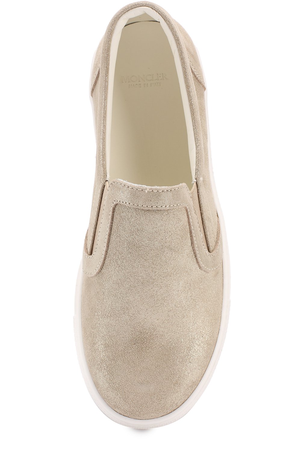 Слипоны из металлизированной кожи MONCLER ENFANT, арт. C1-954-00455-00-015A2, фото 4
