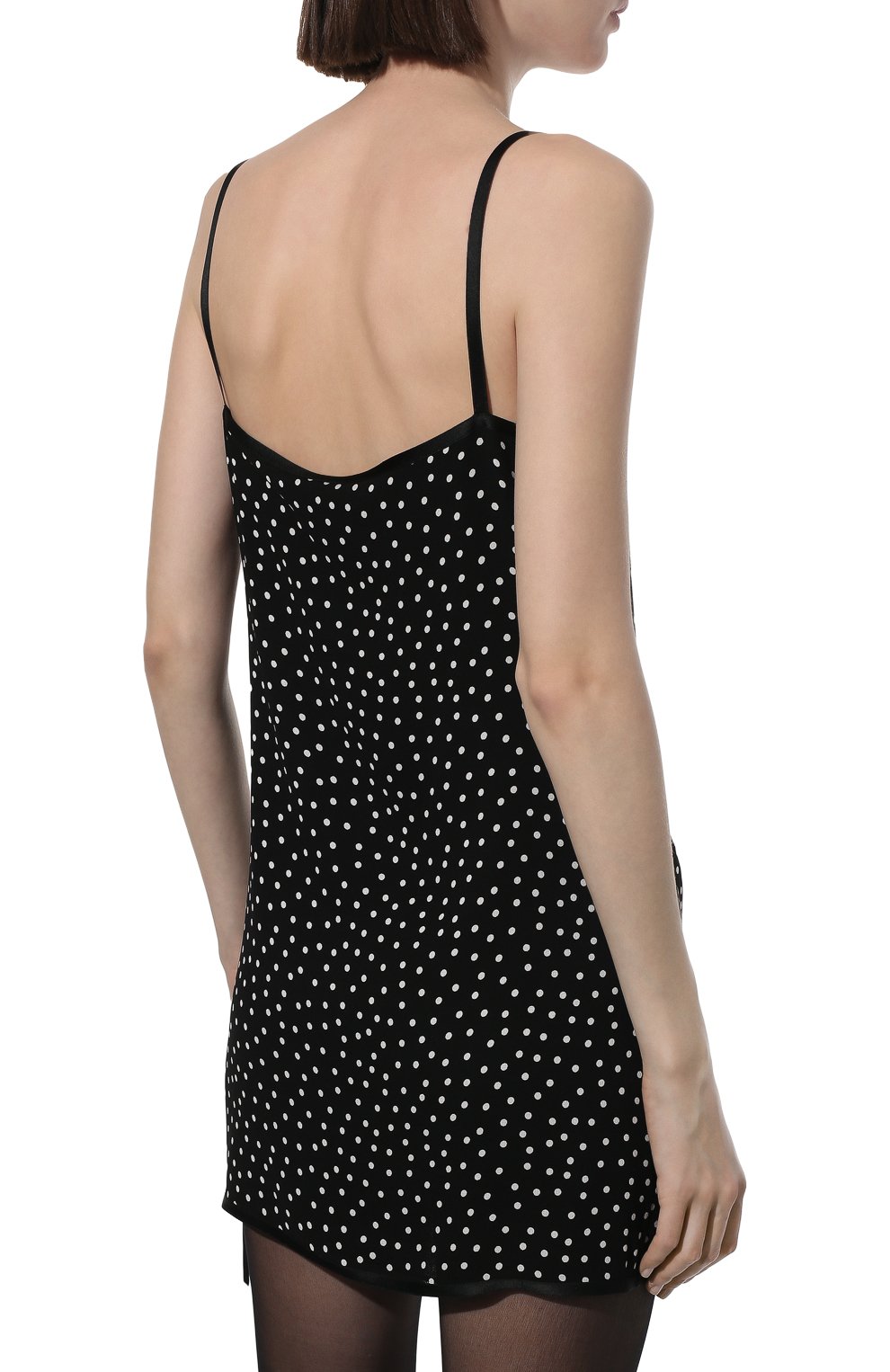 Платье из вискозы SAINT LAURENT черно-белого цвета по цене 144500 руб., арт. 688961/Y343W, фото 4 Платье из вискозы SAINT LAURENT, арт. 688961/Y343W, фото 4
