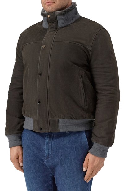 Бомбер с воротником из овчины ANDREA CAMPAGNA, арт. 25U817-L27S29X/58-60, фото 3