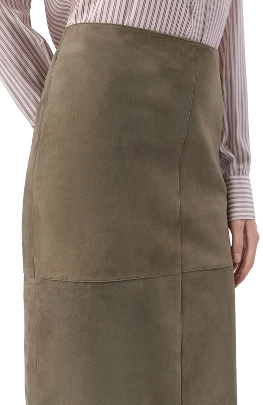 Замшевая юбка Weekend Max Mara PALA Хаки  PALA Фото 5