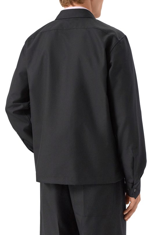 Шерстяная рубашка Dries Van Noten 020708-2310-900 Чёрный  020708-2310-900 Фото 4