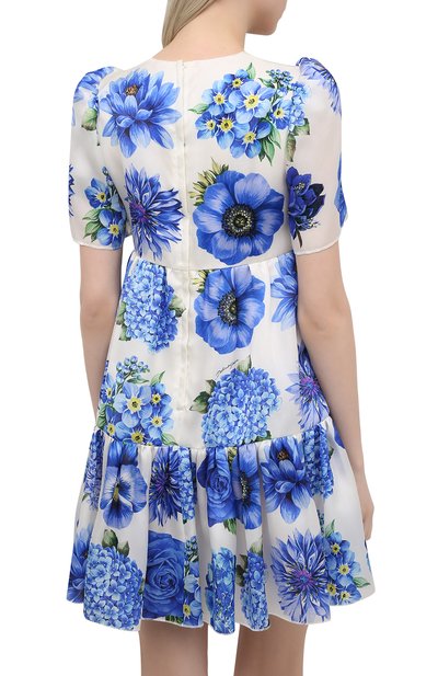 Шелковое платье DOLCE & GABBANA голубого цвета по цене 212000 руб., арт. I6AE4W/GDZAJ, фото 4 Шелковое платье DOLCE & GABBANA, арт. I6AE4W/GDZAJ, фото 4