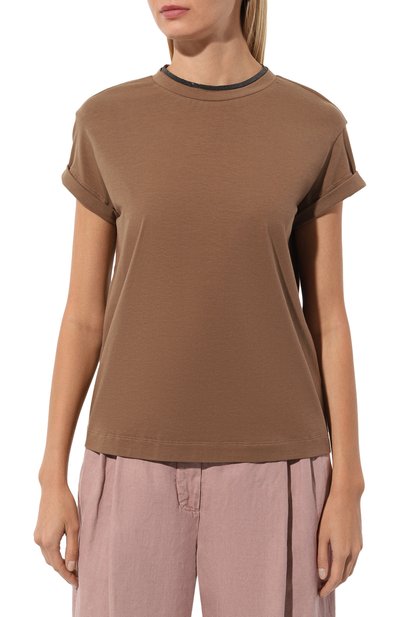 Хлопковый топ BRUNELLO CUCINELLI, арт. MPT18BD200, фото 3