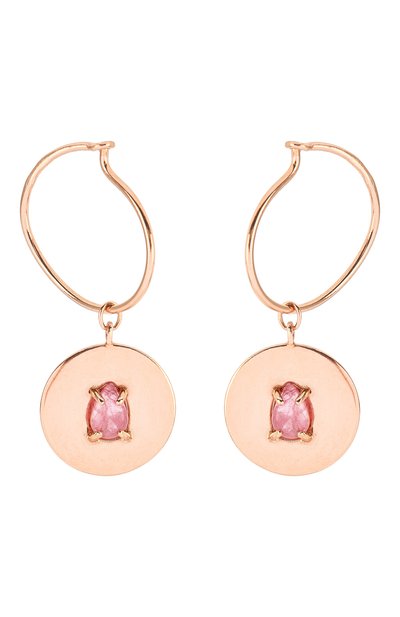 Серьги с розовым турмалином: козерог MOONKA, арт. in-er-tur, фото 1