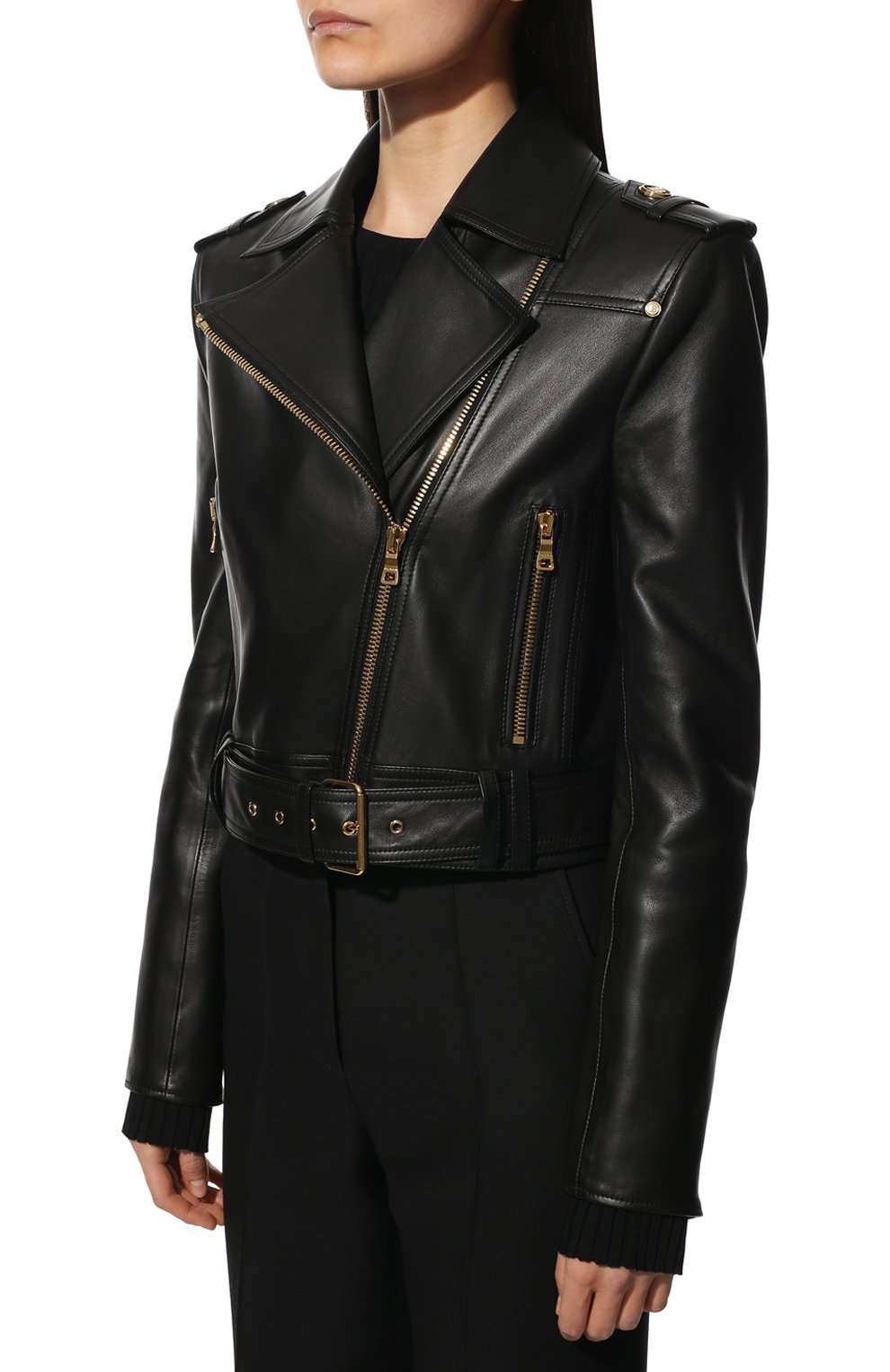 Кожаная куртка BALMAIN черного цвета по цене 298000 руб., арт. XF1TD055/LB24, фото 3 Кожаная куртка BALMAIN, арт. XF1TD055/LB24, фото 3