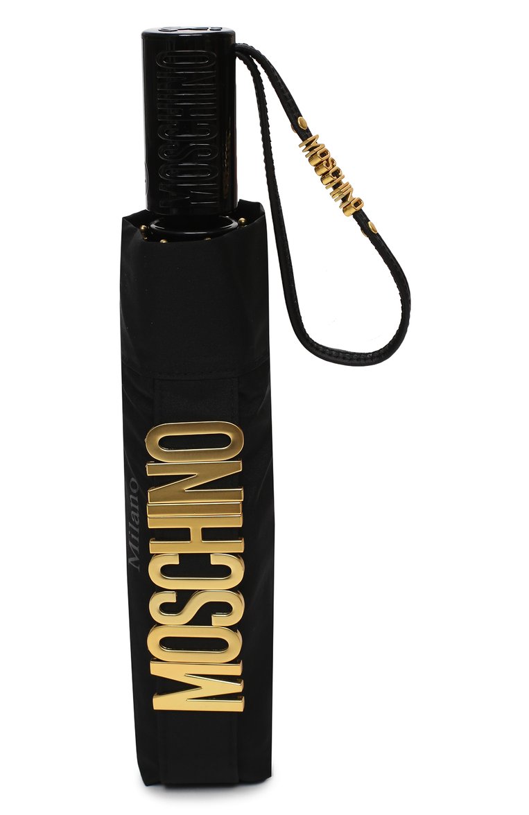 Женский складной зонт MOSCHINO черного цвета, арт. 8021-0PENCL0SE | Фото 4 (Материал: Текстиль, Металл, Синтетический материал; Региональные ограничения белый список (Axapta Mercury): RU; Нос: Не проставлено)