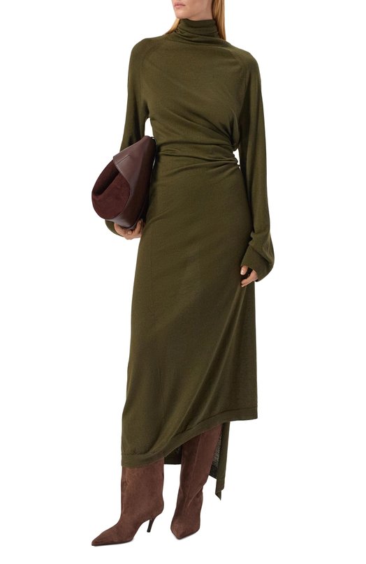 Замшевые сапоги Fiona 60 Amina Muaddi FI0NA B00T 60/CR0STA Коричневый  FI0NA B00T 60/CR0STA Фото 3