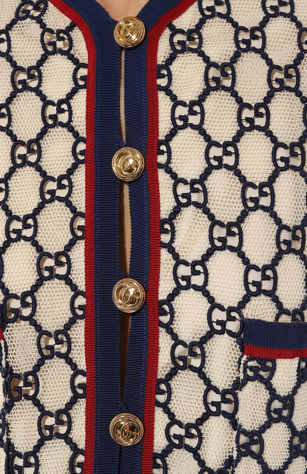 Хлопковый жакет GUCCI разноцветного цвета по цене 403200 руб., арт. 550636 ZKT15, фото 5 Хлопковый жакет GUCCI, арт. 550636 ZKT15, фото 5