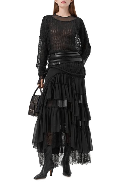 Шелковая юбка ISABEL BENENATO черного цвета по цене 199000 руб., арт. DW510F25, фото 2 Шелковая юбка ISABEL BENENATO, арт. DW510F25, фото 2