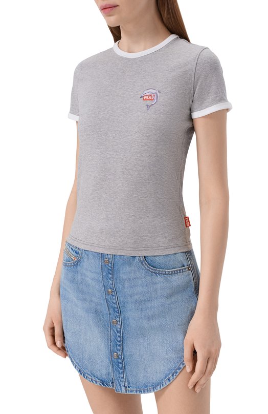 Хлопковая футболка Diesel A21917/0QHHA Серый  A21917/0QHHA Фото 3