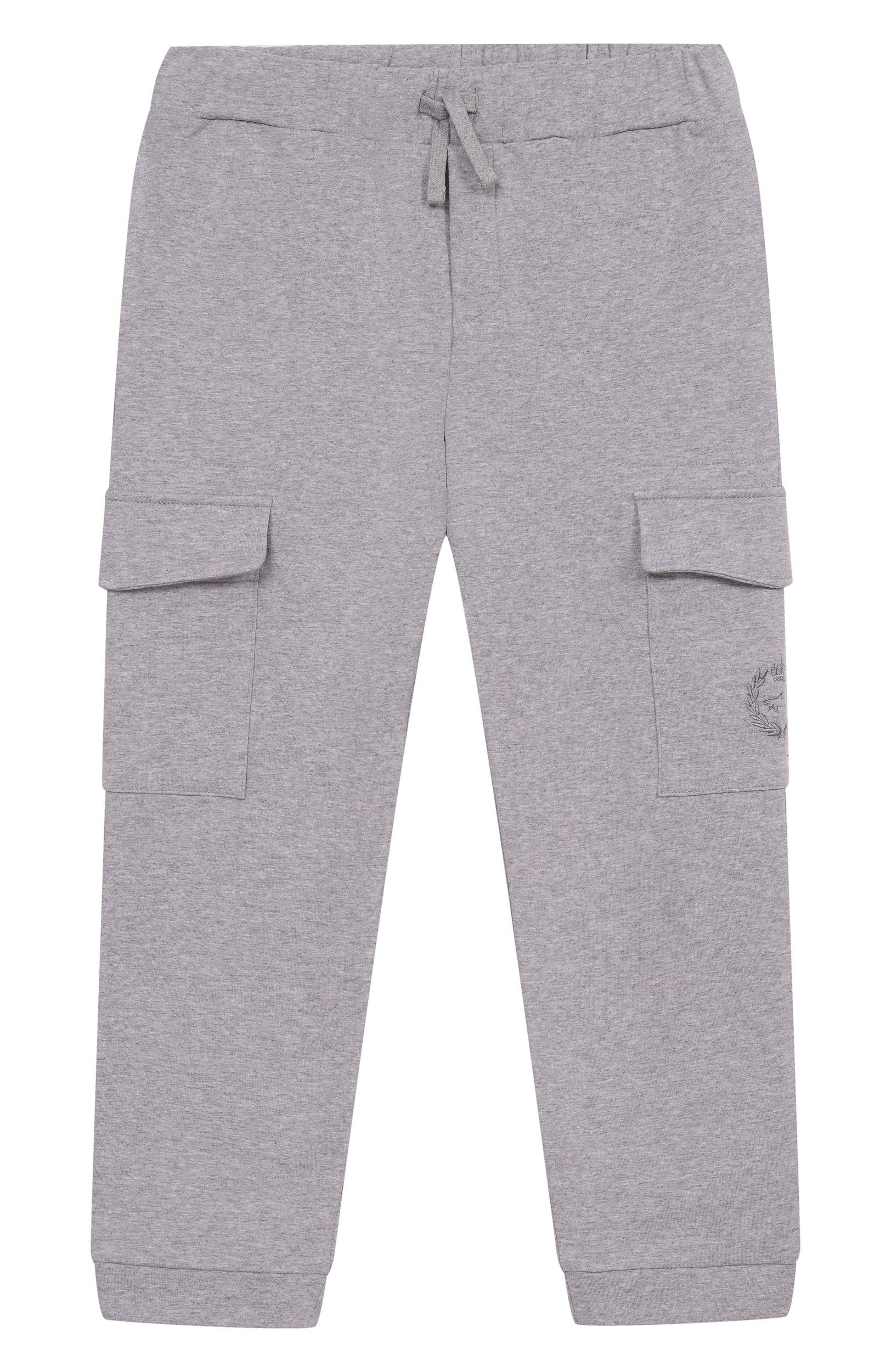 Хлопковые джоггеры PAUL & SHARK JUNIOR серого цвета по цене 21900 руб., арт. WUP00J/LDA69, фото 1 Хлопковые джоггеры PAUL & SHARK JUNIOR, арт. WUP00J/LDA69, фото 1