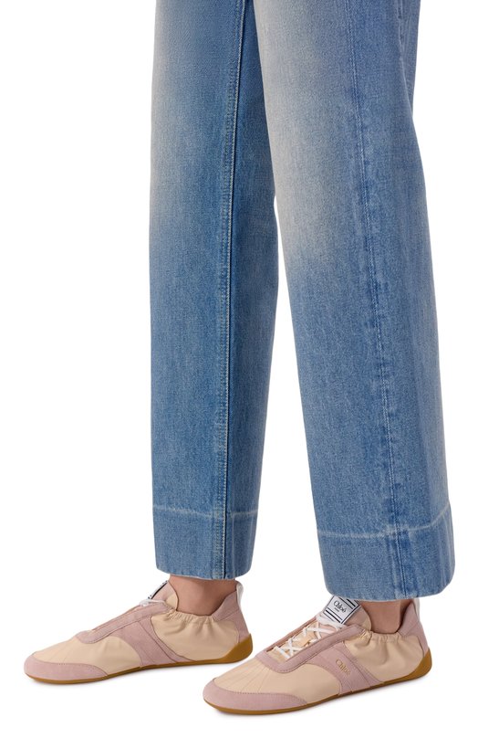 Комбинированные кроссовки Chloé Kick Chloé CH26S15RWR Бежевый  CH26S15RWR Фото 2