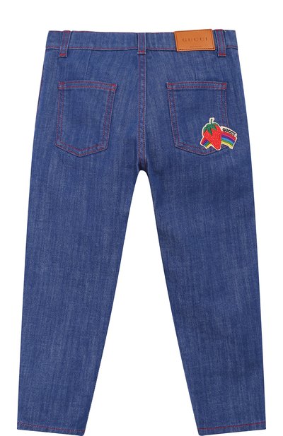 Джинсы с защипами и контрастной прострочкой GUCCI, арт. 525746/XRB27, фото 2