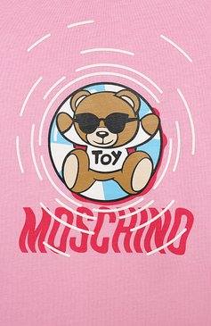 Детская хлопковая футболка MOSCHINO розового цвета, арт. HUM04R/LAA23/4-8 | Фото 3 (Девочки Кросс-КТ: футболка-одежда; Рукава: Короткие; Материал сплава: Проставлено; Материал внешний: Хлопок; Драгоценные камни: Проставлено; Ростовка одежда: 4 года | 104 см, 6 лет | 116 см, 8 лет | 128 см, 5 лет | 110 см)