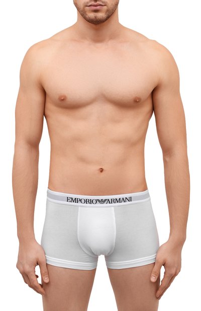 Комплект из двух хлопковых боксеров EMPORIO ARMANI белого цвета по цене 3840 руб., арт. 111613/CC722, фото 2 Комплект из двух хлопковых боксеров EMPORIO ARMANI, арт. 111613/CC722, фото 2