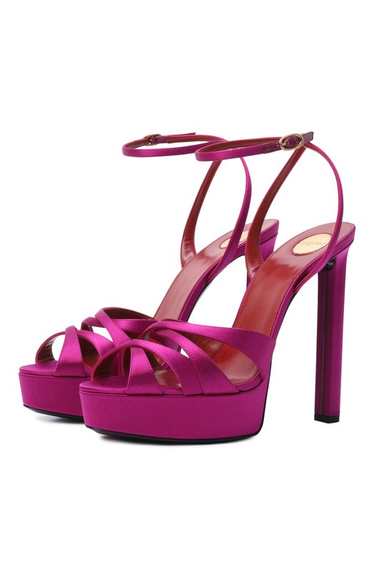 Текстильные босоножки Chandelle 110 Saint Laurent 860721/9QNA0 Розовый 860721/9QNA0