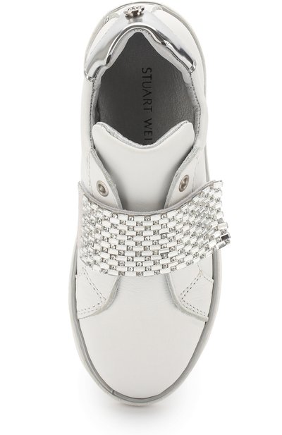 Кожаные кеды с застежками велькро и стразами STUART WEITZMAN, арт. B182502/31-36, фото 4