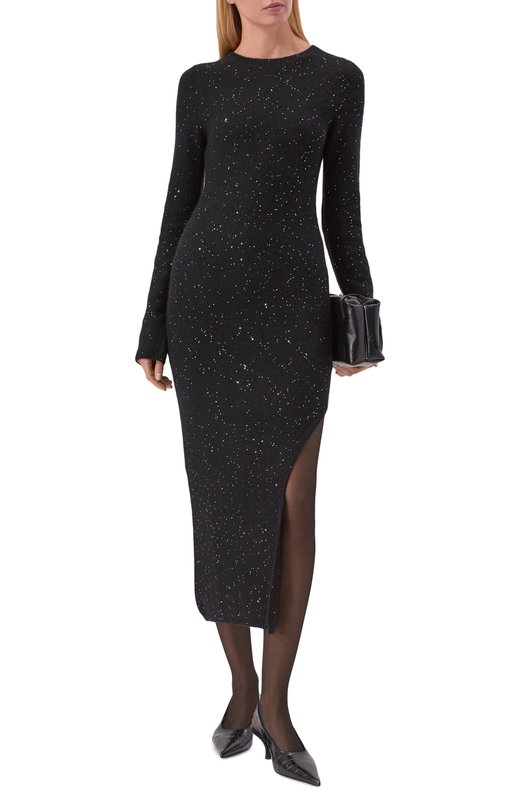 Платье из кашемира и хлопка Addicted MK914 SEQ-1 Чёрный  MK914 SEQ-1 Фото 2