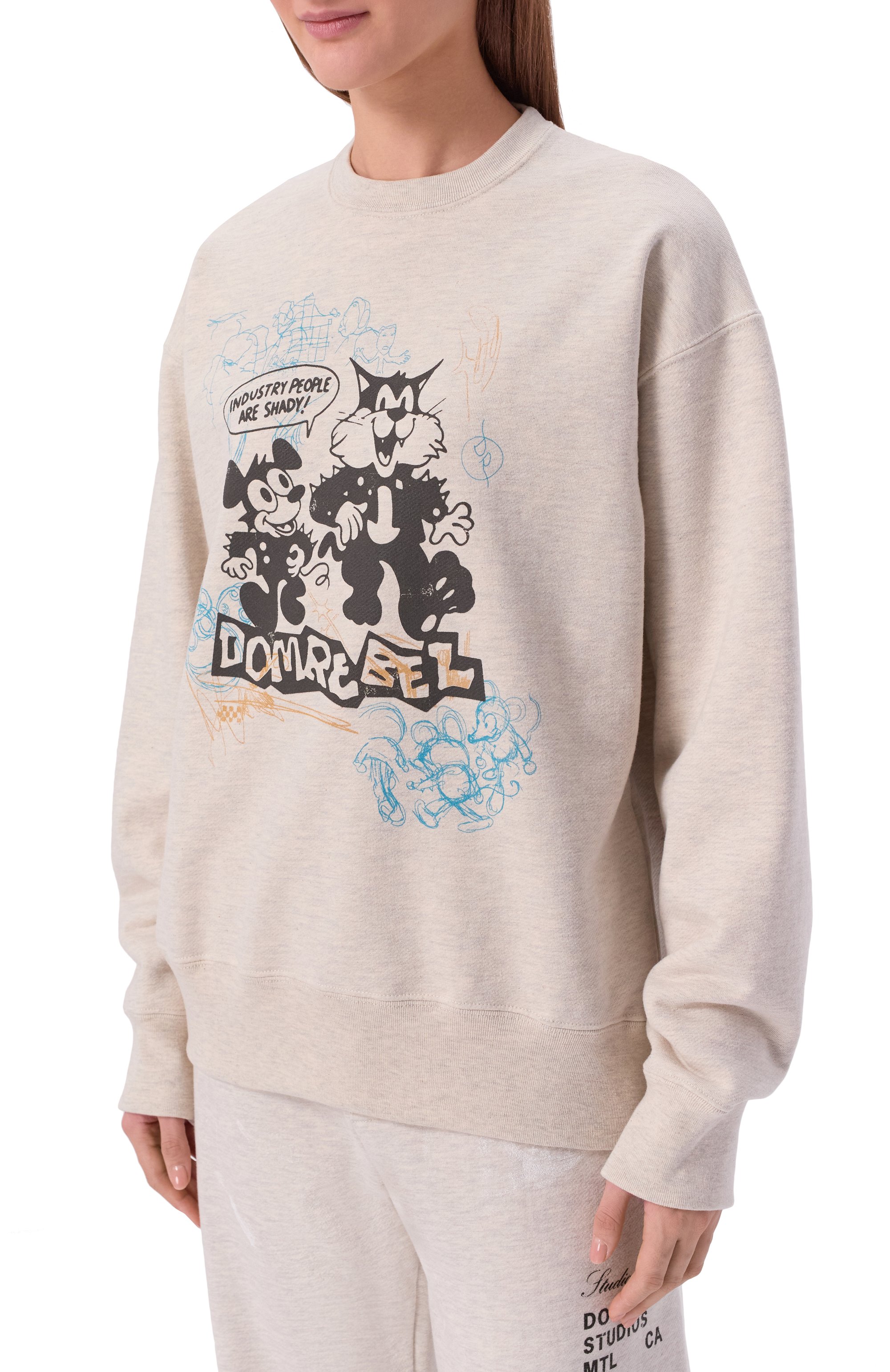 Хлопковый свитшот DOMREBEL светло-серого цвета по цене 39900 руб., арт. SHADY/SWEATSHIRT, фото 3 Хлопковый свитшот DOMREBEL, арт. SHADY/SWEATSHIRT, фото 3