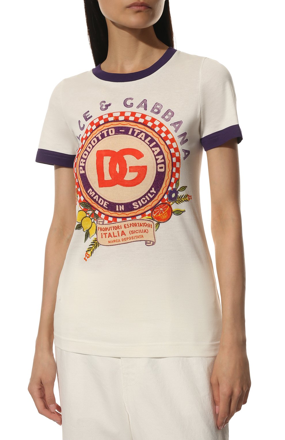 Хлопковая футболка DOLCE & GABBANA, арт. F8M68T/HI7VS, фото 3