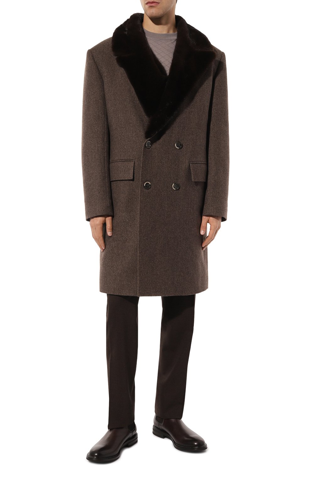 Кашемировое пальто с воротником из норки VICTORIA KUSENKOVA, арт. 719110283543, фото 3