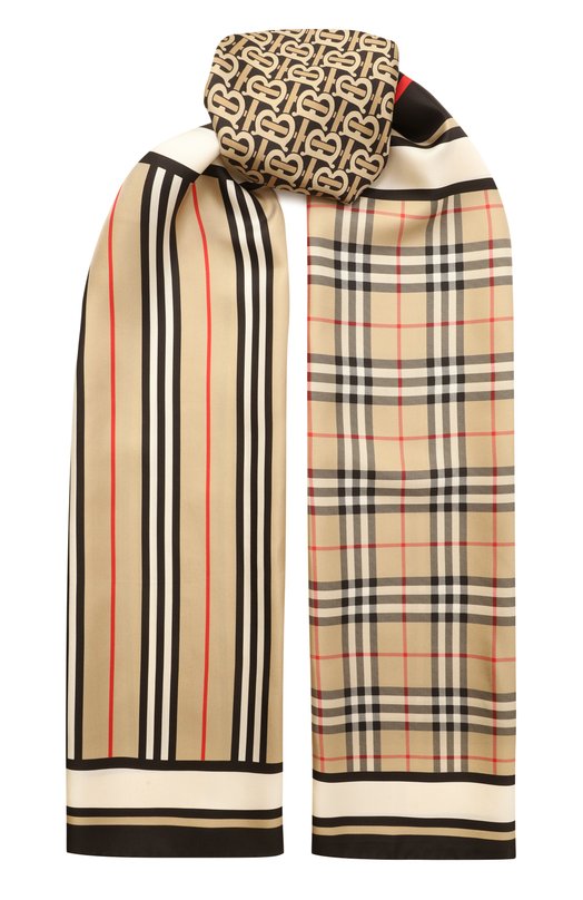 Шелковый шарф Burberry 8011951 Бежевый 8011951