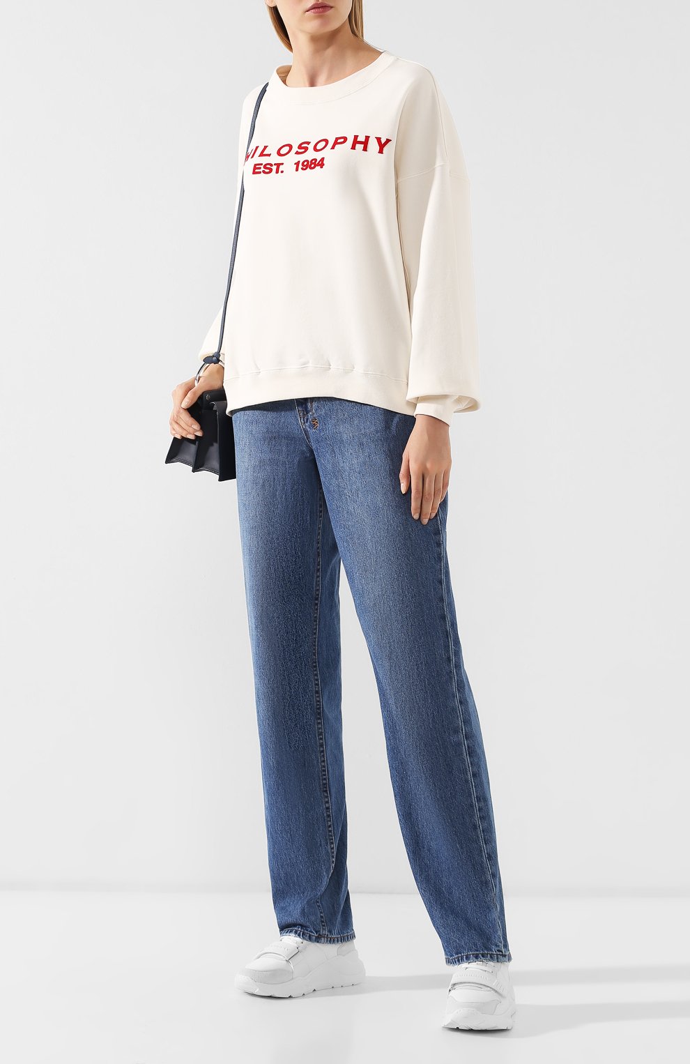 Хлопковый пуловер PHILOSOPHY DI LORENZO SERAFINI белого цвета по цене 25850 руб., арт. A1701/747, фото 2 Хлопковый пуловер PHILOSOPHY DI LORENZO SERAFINI, арт. A1701/747, фото 2