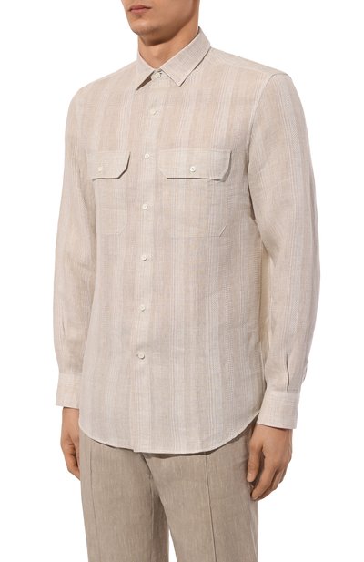 Льняная рубашка BRUNELLO CUCINELLI, арт. MM6510626, фото 3