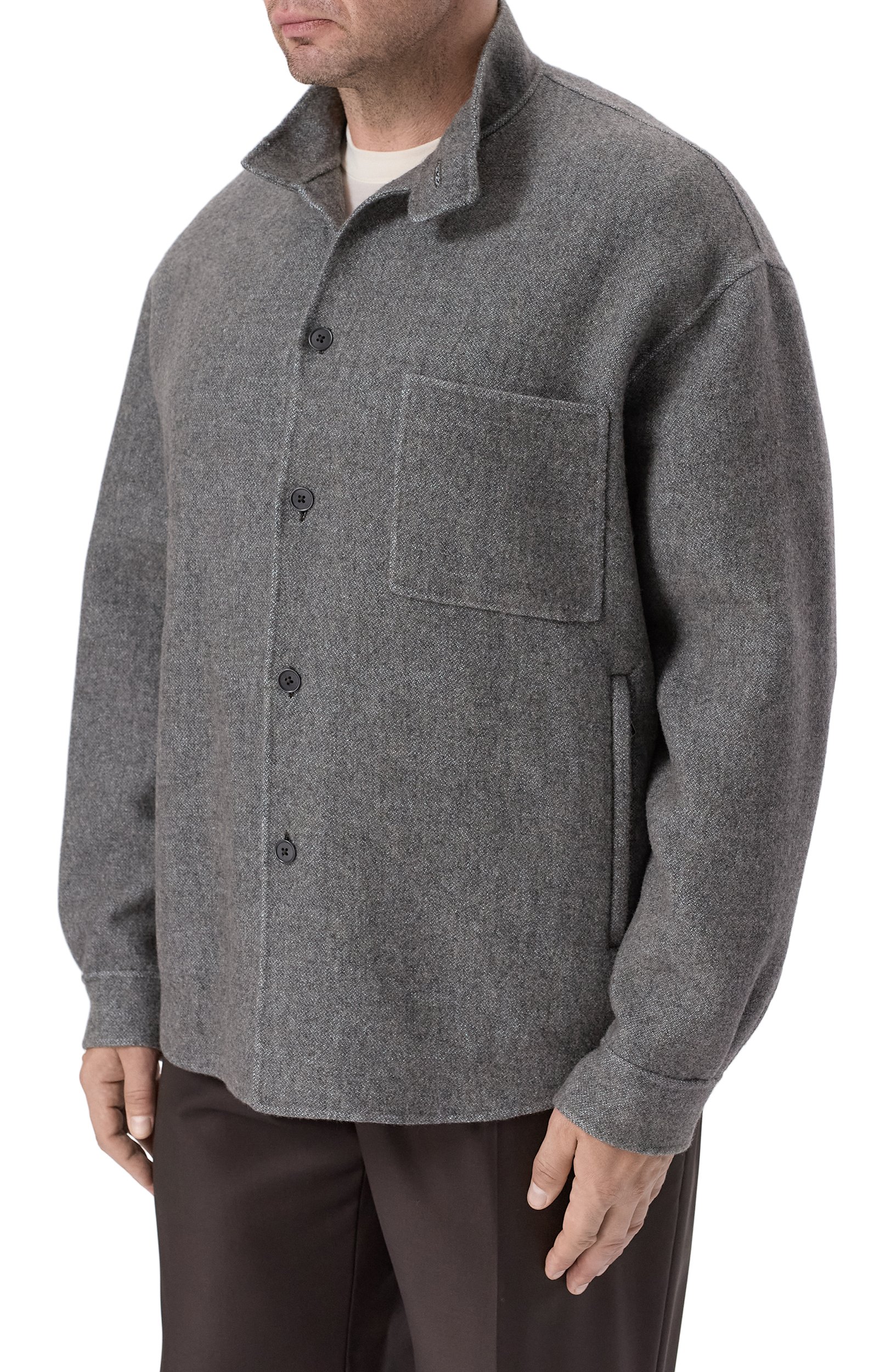 Куртка-рубашка из шелка и кашемира GIORGIO ARMANI, арт. GM004453/TE23830, фото 3