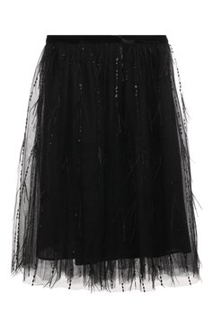 Детская юбка DESIGNERS CAT черного цвета, арт. 100000K01001271/KIKN0S SKIRT/14A-16A | Фото 1 (Материал внешний: Синтетический материал; Нос: Не проставлено; Материал подклада: Хлопок; Случай: Вечерний; Ростовка одежда: 16 лет | 164 см)