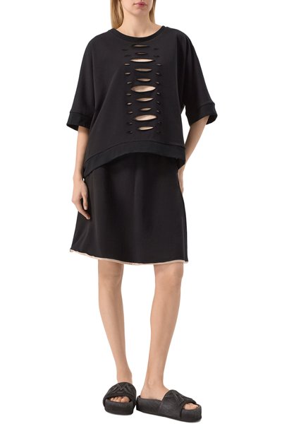 Хлопковая юбка MIDGARD PARIS черного цвета по цене 21000 руб., арт. SK502-FR-BK, фото 2 Хлопковая юбка MIDGARD PARIS, арт. SK502-FR-BK, фото 2