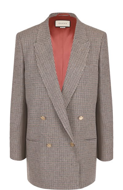 Женский льняной двубортный жакет GUCCI, арт. 519237/ZKL06