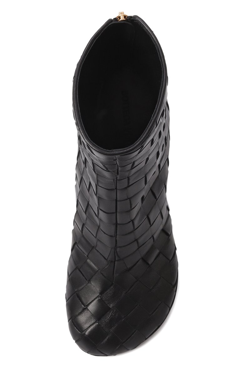 Женские кожаные ботильоны atomic BOTTEGA VENETA черного цвета, арт. 811087 V2ED0 | Фото 6 (Драгоценные камни: Проставлено; Каблук высота: Высокий; Материал внешний: Натуральная кожа; Подошва: Плоская; Материал сплава: Проставлено; Материал утеплителя: Без утеплителя; Каблук тип: Устойчивый)