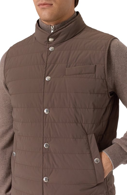 Пуховый жилет Brunello Cucinelli MM4911711 Коричневый  MM4911711 Фото 5