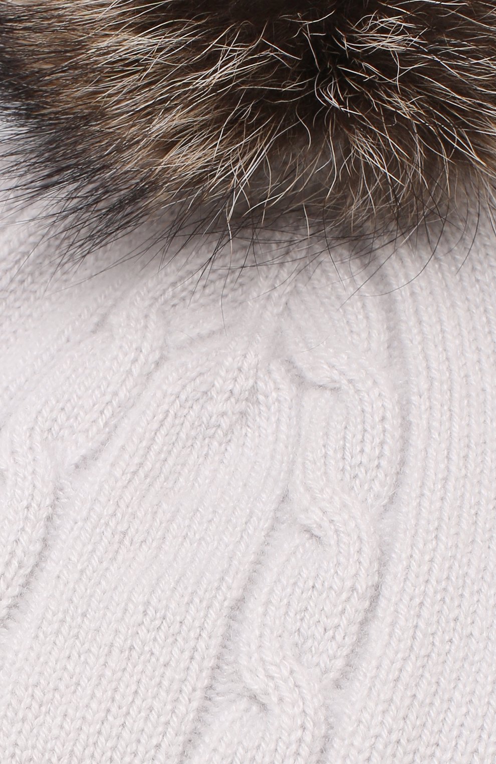 Кашемировая шапка фактурной вязки с меховым помпоном LORO PIANA, арт. FAG3896, фото 3