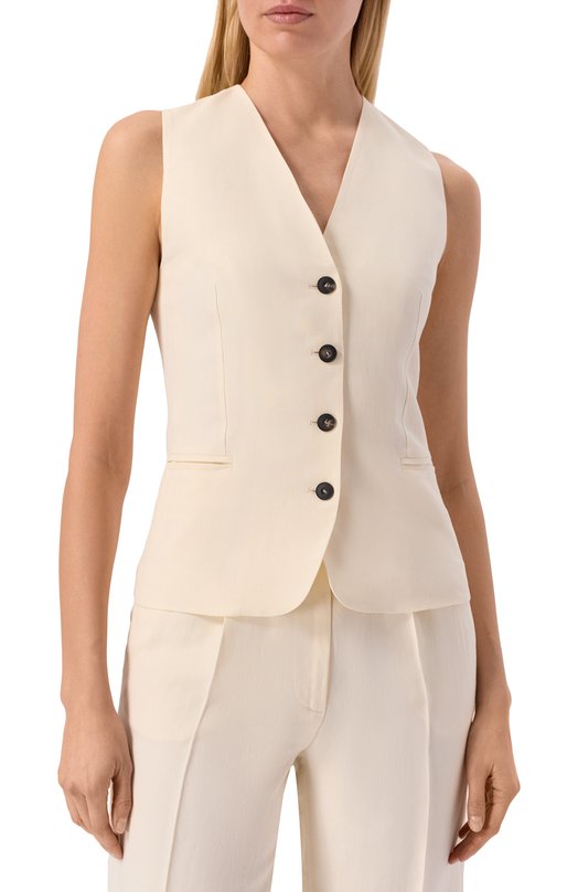 Жилет из вискозы и льна Antonelli Firenze N3587Q/935 Кремовый  N3587Q/935 Фото 3