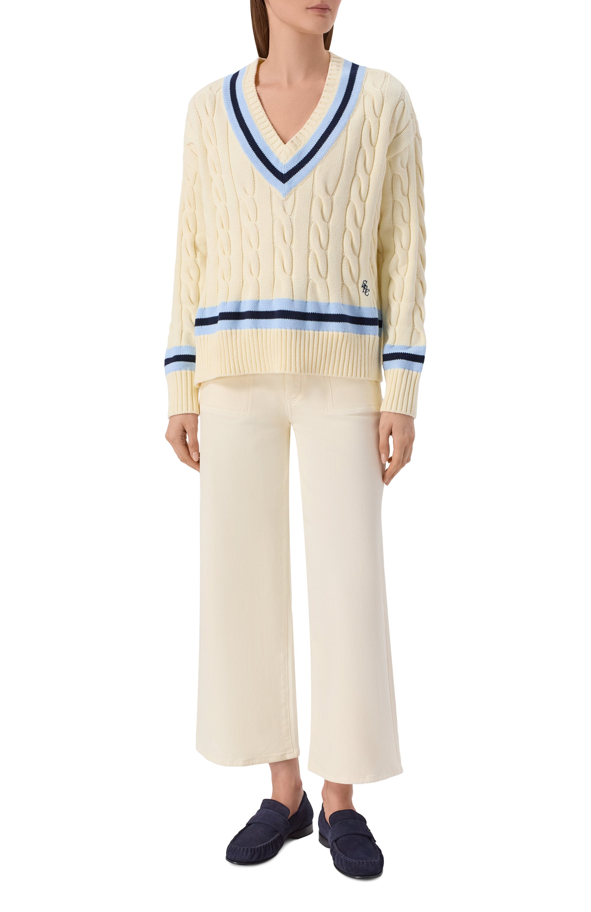Хлопковый свитер SPORTY AND RICH, арт. WS01175302WH38, фото 2